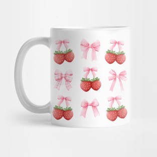 Coquette Girlie Strawberry and Pink Bows Mug